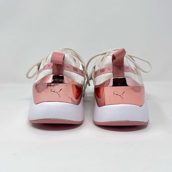 Puma Sneakers - White with Pink Accents - Women’s Size 10 - Excellent Preowned C - Picture 5 of 10